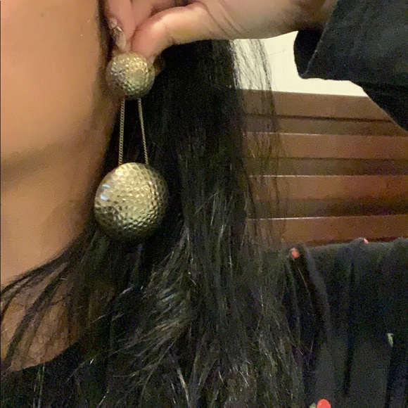 Bold Vintage Gold Earrings - Picture 2 of 4